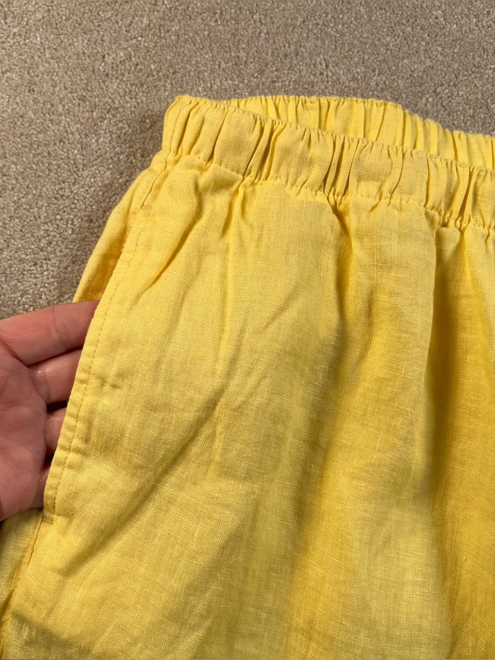 100% Linen Pants Yellow Wide Leg NWT women's Large C&C California Casual Summer - Picture 5 of 7
